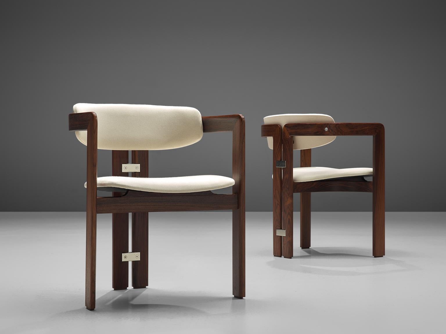 Italian Augosto Savini Set of Six 'Pamplona' Chairs with Rosewood Frame for Christine