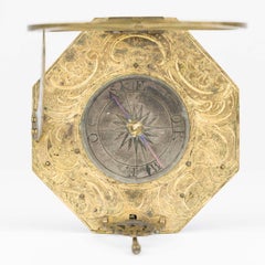 Augsburg portable brass sundial and compass by Andreas Vogler
