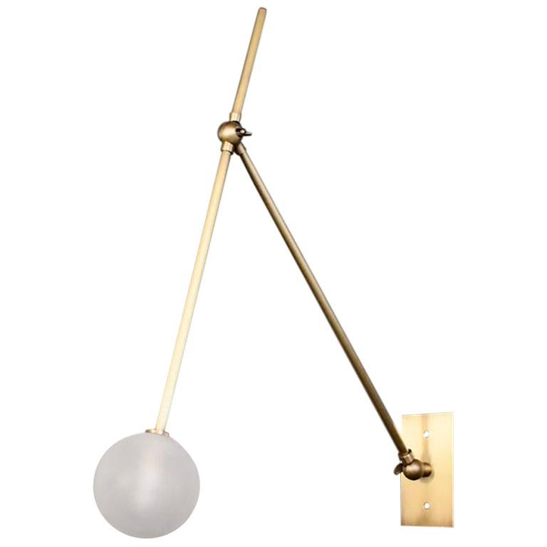 Auguri Adjustable Wall Lamp in Glass and Brass Made by Blueprint Lighting