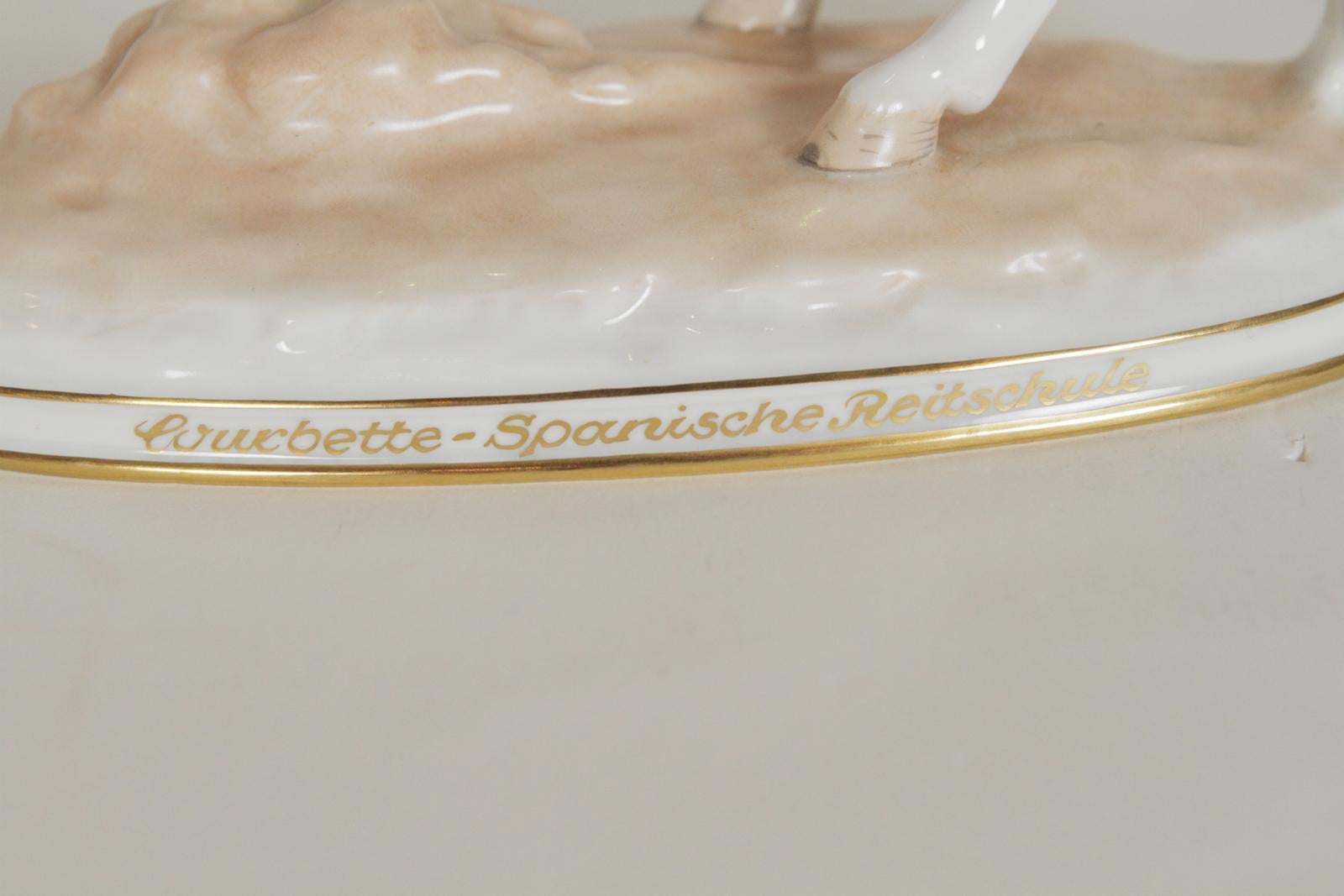 Augurten Royal Vienna Porcelain “Lipizzaner Horse Riding School Courbette”  5