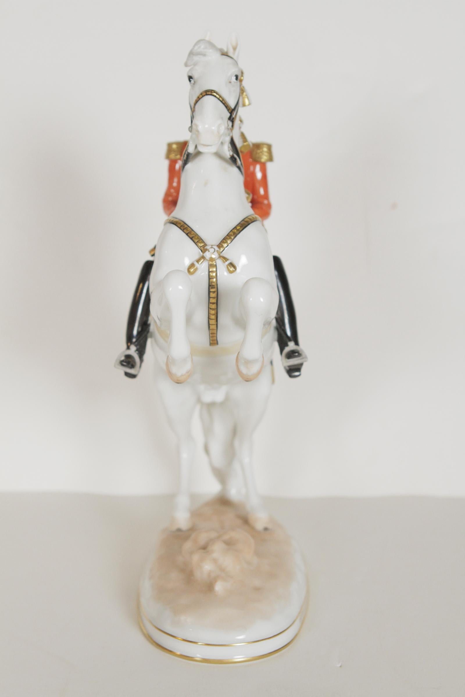 Austrian Augurten Royal Vienna Porcelain “Lipizzaner Horse Riding School Courbette” 