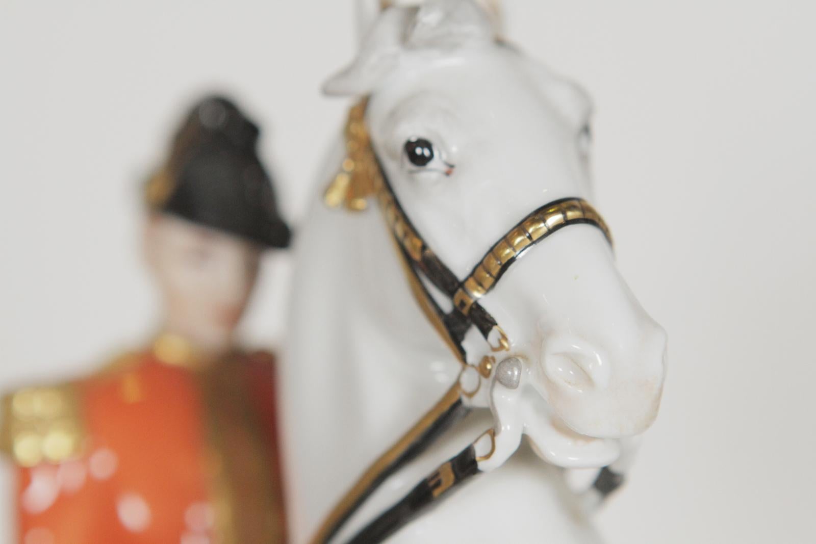 Augurten Royal Vienna Porcelain “Lipizzaner Horse Riding School Courbette”  1