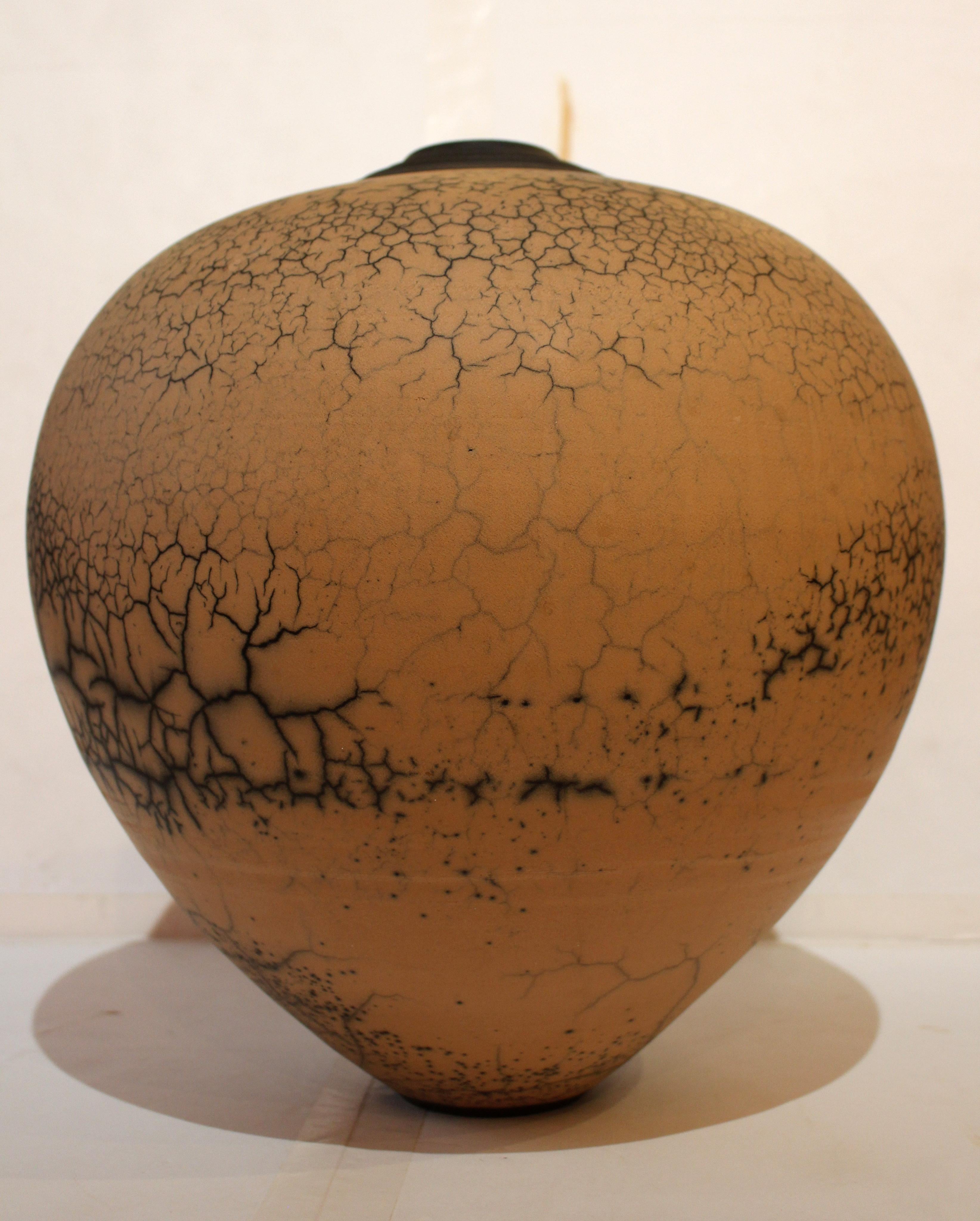 American August 1987 Hawaiian Raku Vase by Kate & Will Jacobson For Sale