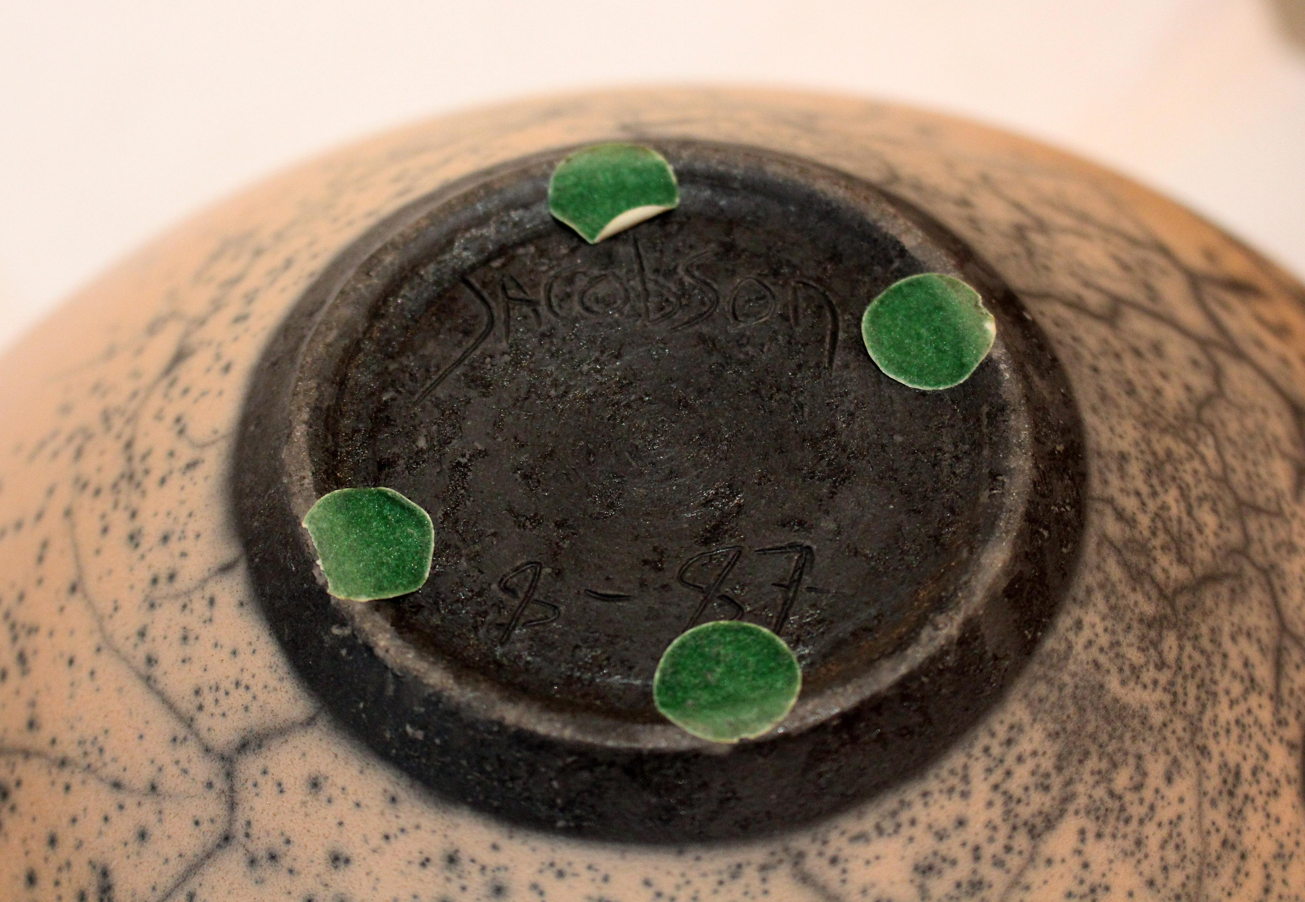 August 1987 Hawaiian Raku Vase by Kate & Will Jacobson In Good Condition For Sale In Chapel Hill, NC