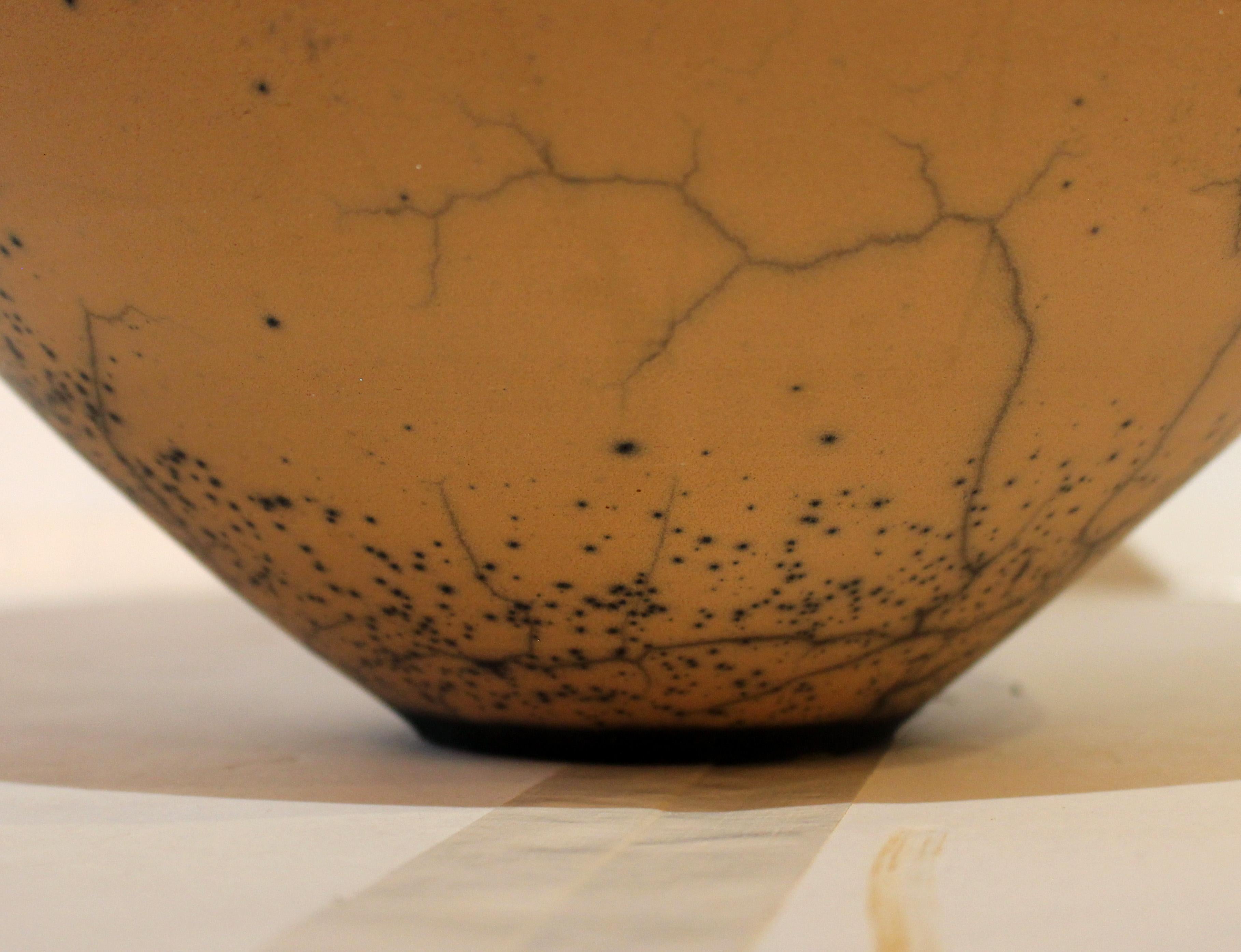 Late 20th Century August 1987 Hawaiian Raku Vase by Kate & Will Jacobson For Sale