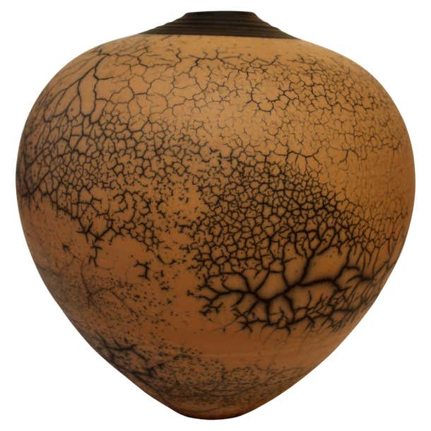 August 1987 Hawaiian Raku Vase by Kate and Will Jacobson For Sale at ...