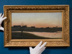 Evening Landscape with River and Farmhouses, 1898