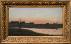 Evening Landscape with River and Farmhouses, 1898