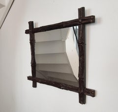 August Bergin & Co. Stockholm, Mirror with Wooden Frame, Swedish Jugend