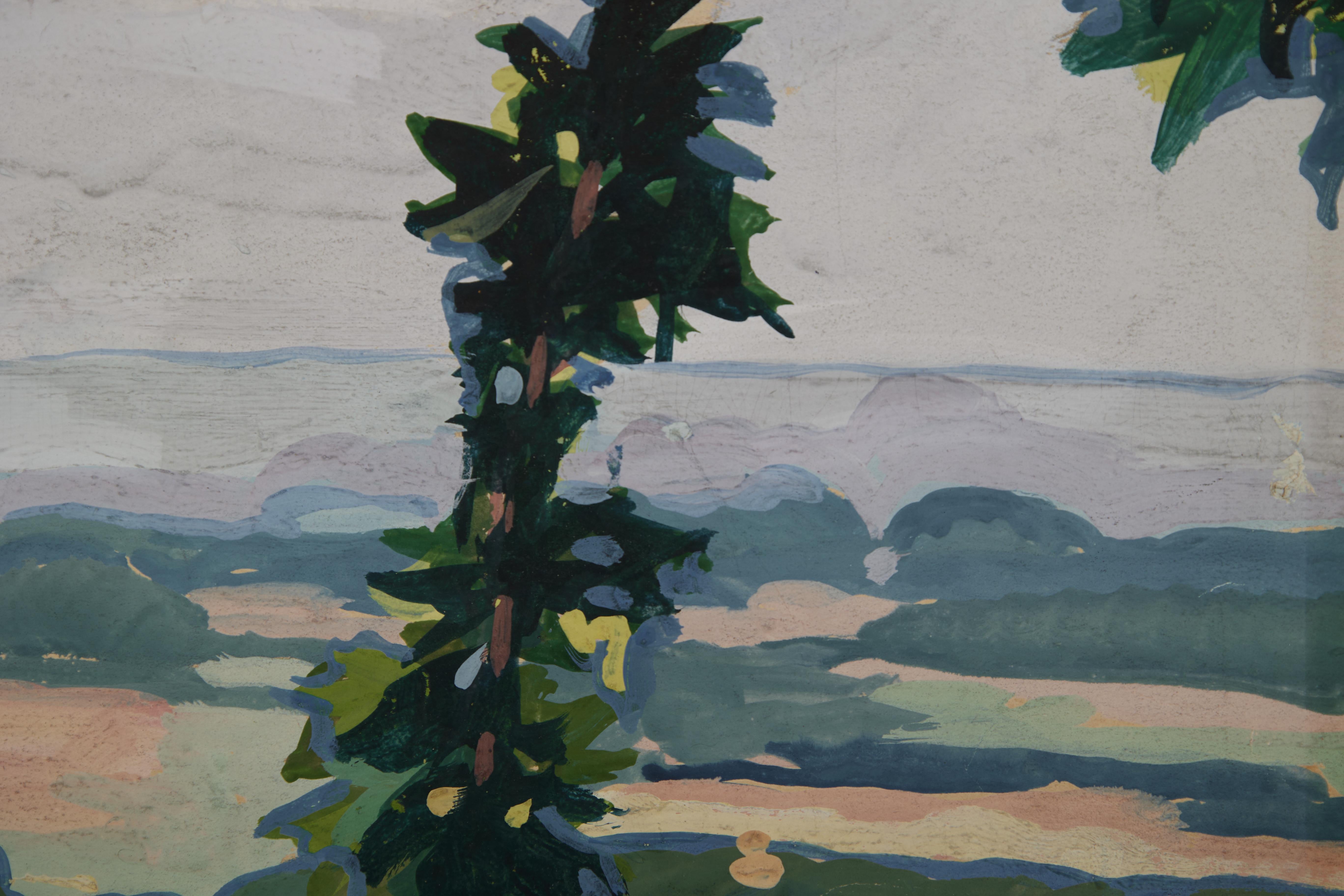 August Frederick Biehle (1885-1979)
Berlin Heights mit Blick auf den Eriesee, 1929
Gouache auf Papier
Signiert und datiert unten rechts
18 x 23 Zoll
23,25 x 29 Zoll, gerahmt

August Biehle war ein vielseitiger Maler, der in einer Vielzahl von Genres