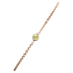 August Birthstone Bracelet set with 0.12ct Round Peridot in 9ct Yellow Gold