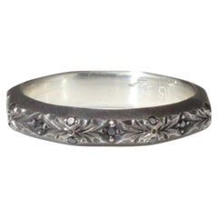 August Eternity Band Ring in Sterling Silver & White Diamonds by Alice Son