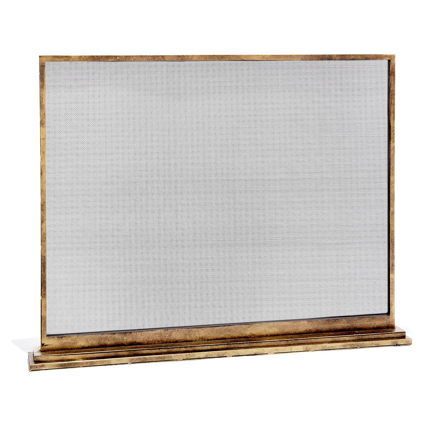 August Fireplace Screen in Aged Gold For Sale