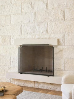 Linden Fireplace Screen in Gold Rubbed Black