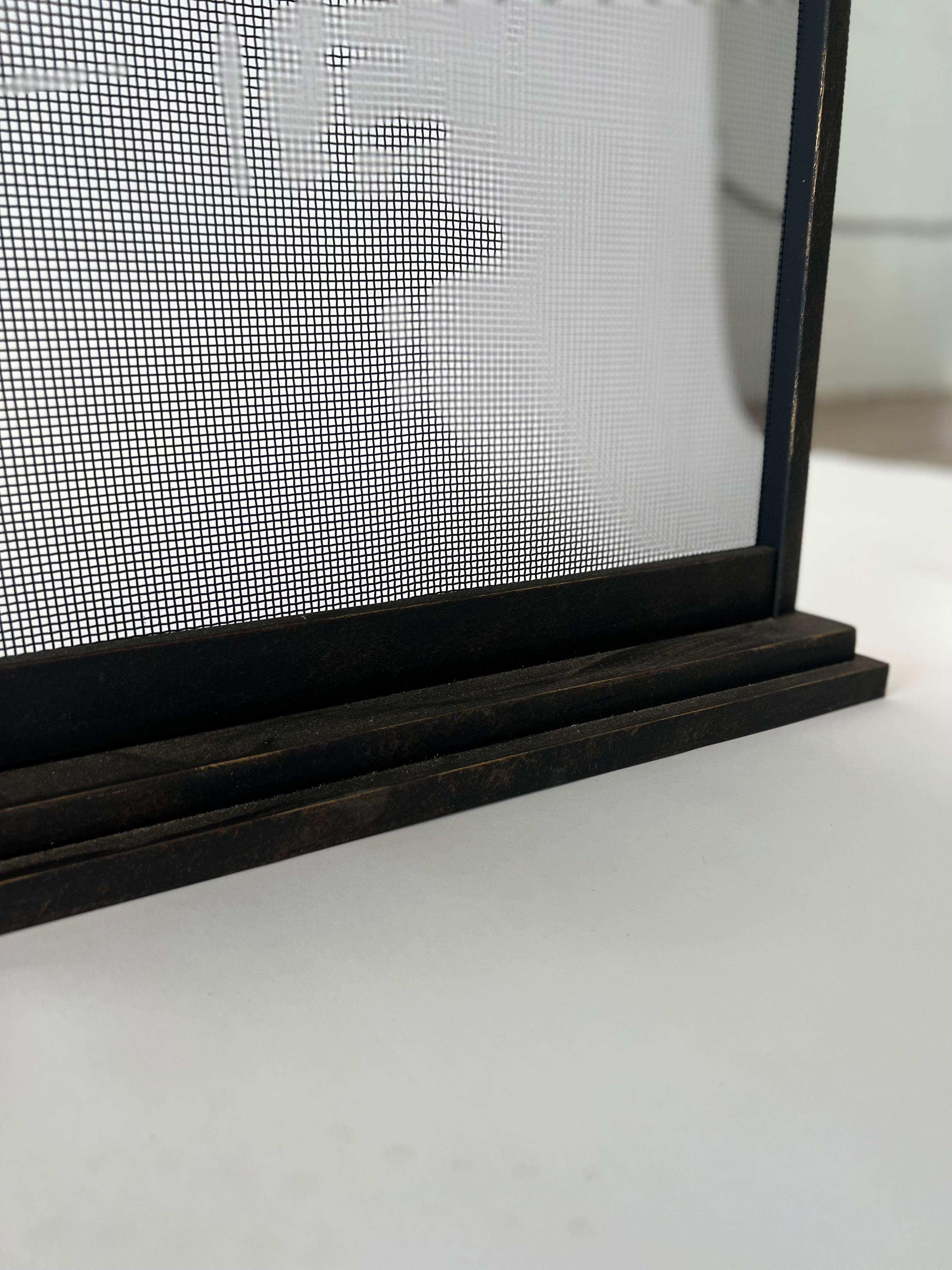 August Fireplace Screen in Warm Black For Sale 2