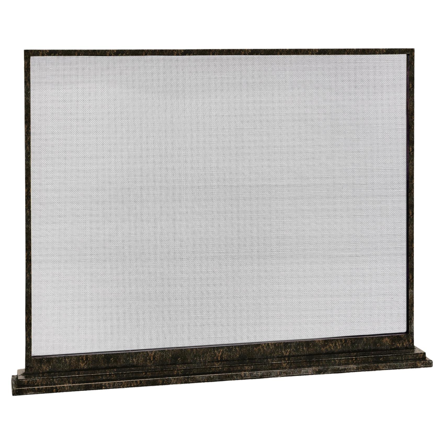 August Fireplace Screen in Warm Black For Sale