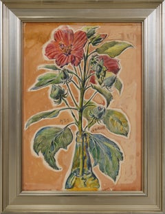 Nature morte aux fleurs d'hibiscus, début du 20e siècle École de Cleveland