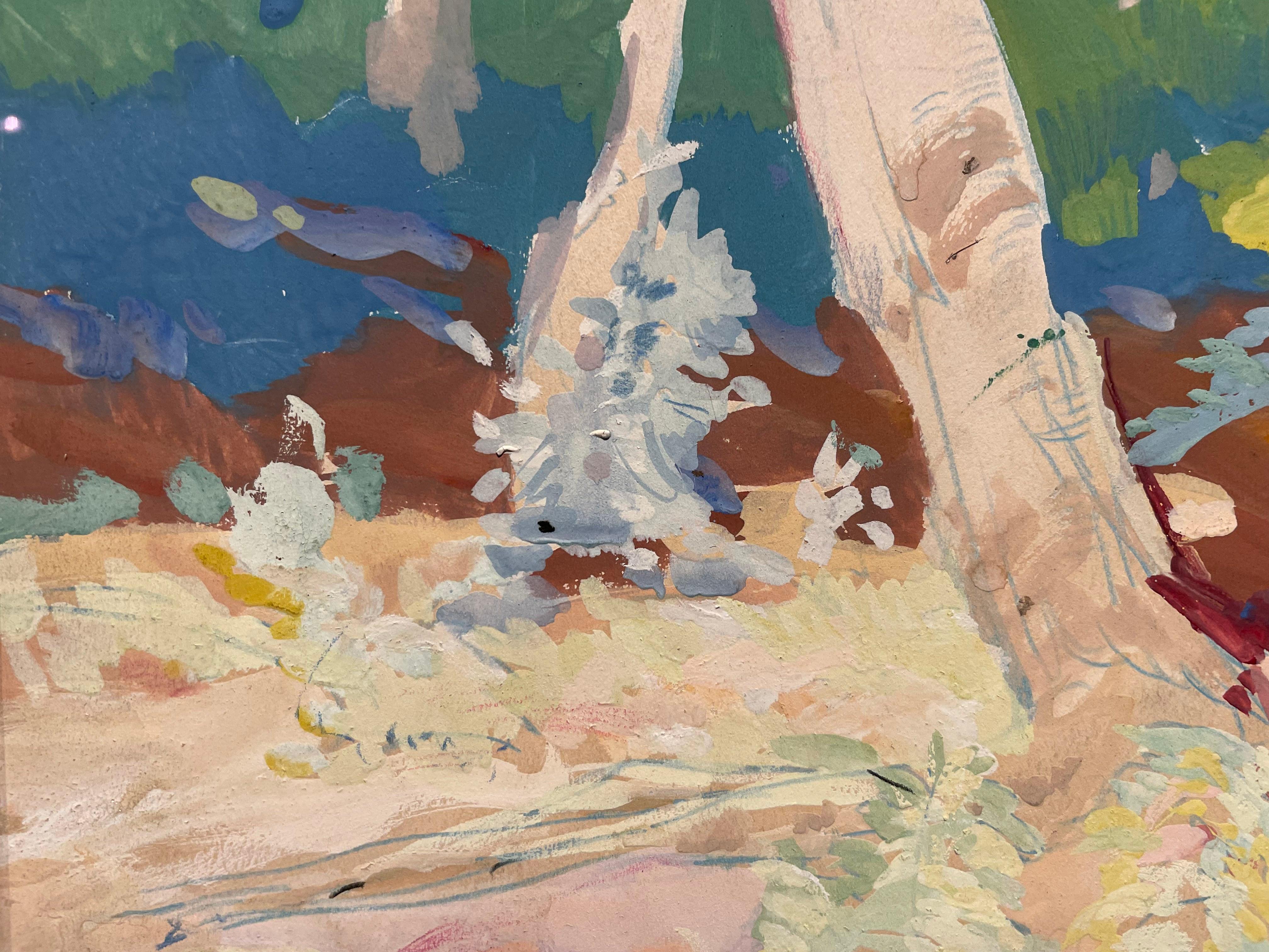 Intérieur de Wood, Berlin Heights, Ohio, Paysage forestier, Artiste de l'école de Cleveland en vente 8