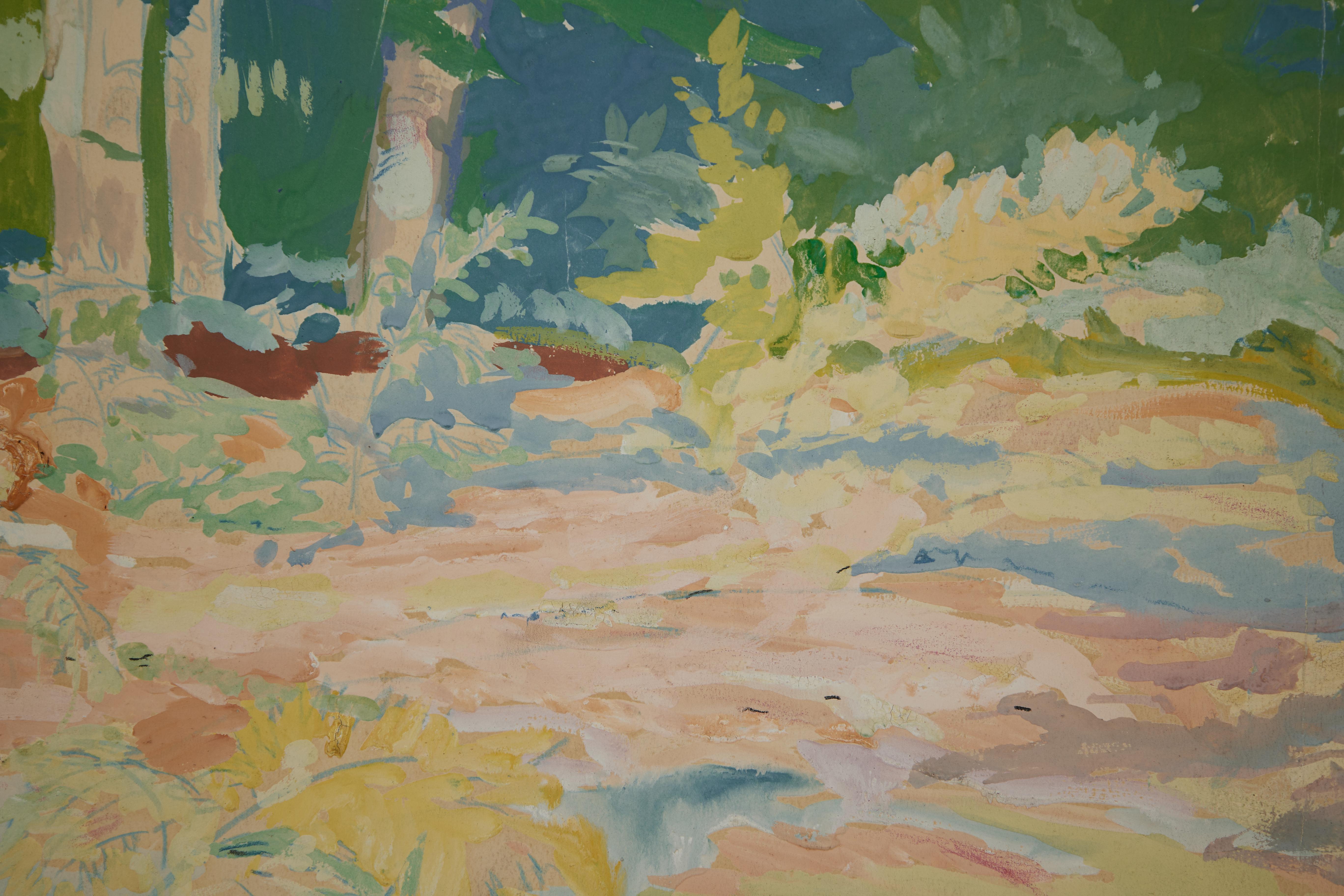 Intérieur de Wood, Berlin Heights, Ohio, Paysage forestier, Artiste de l'école de Cleveland en vente 2