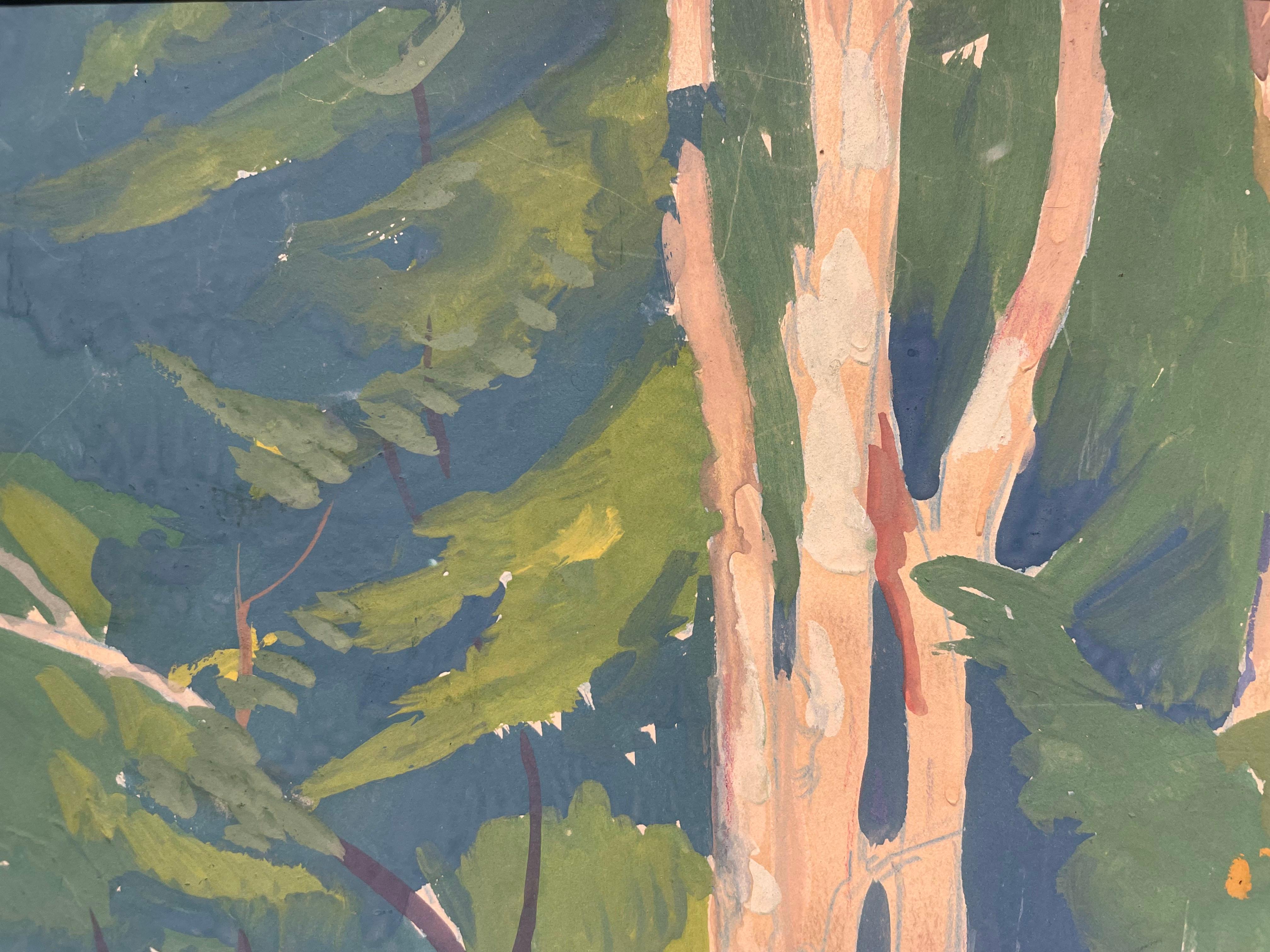 Intérieur de Wood, Berlin Heights, Ohio, Paysage forestier, Artiste de l'école de Cleveland en vente 4