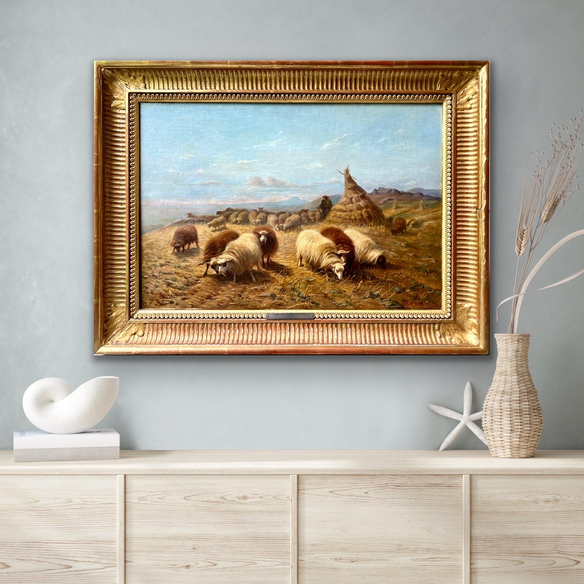 Quadro del XIX secolo Pastore in un paesaggio con le sue pecore - Rosa Bonheur 10