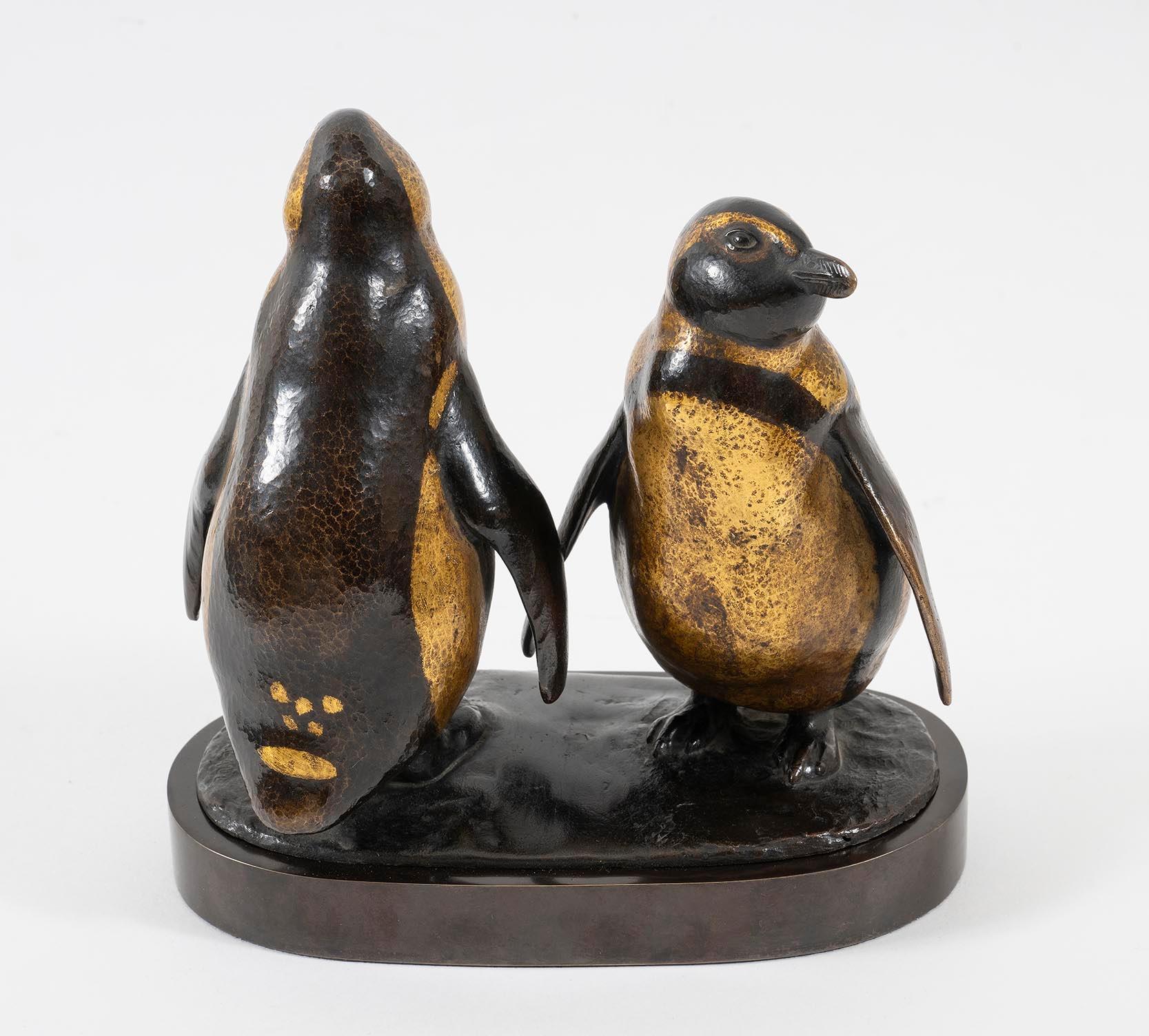 Pingüino, Animal, década de 1910, escultura, bronce, impresionismo, august gaul, arte - Sculpture de August Gaul