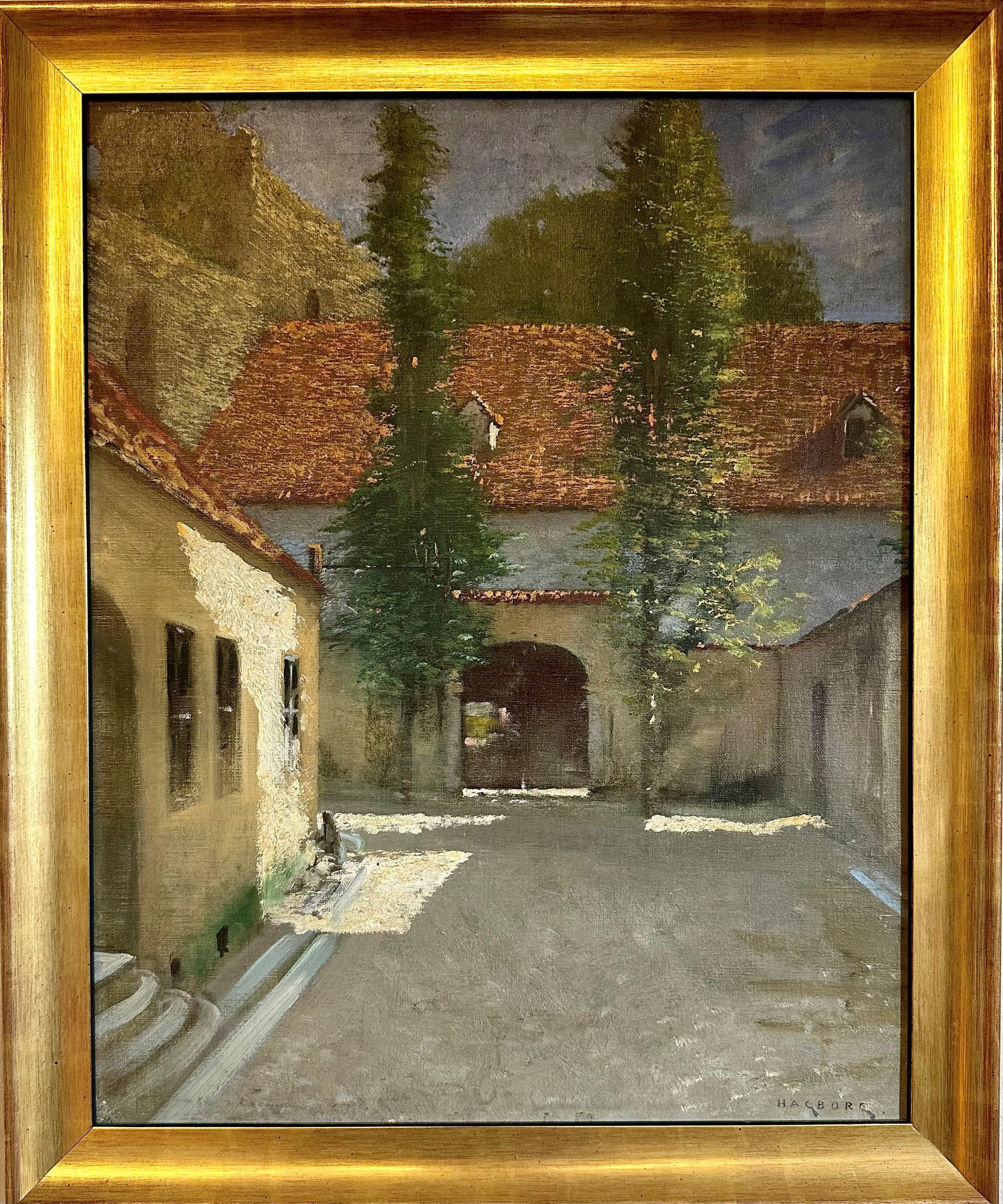 August Hagborg Landscape Painting – Weinberg Bordeaux Frankreich
