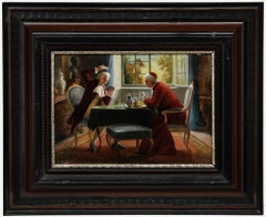 August Hermann Knoop (1856-1919) - 1919 Huile, cartes à jouer cardinales