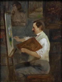 August Hermann Knoop (1856-1919) - Olio incorniciato dei primi del Novecento, Mio caro amico