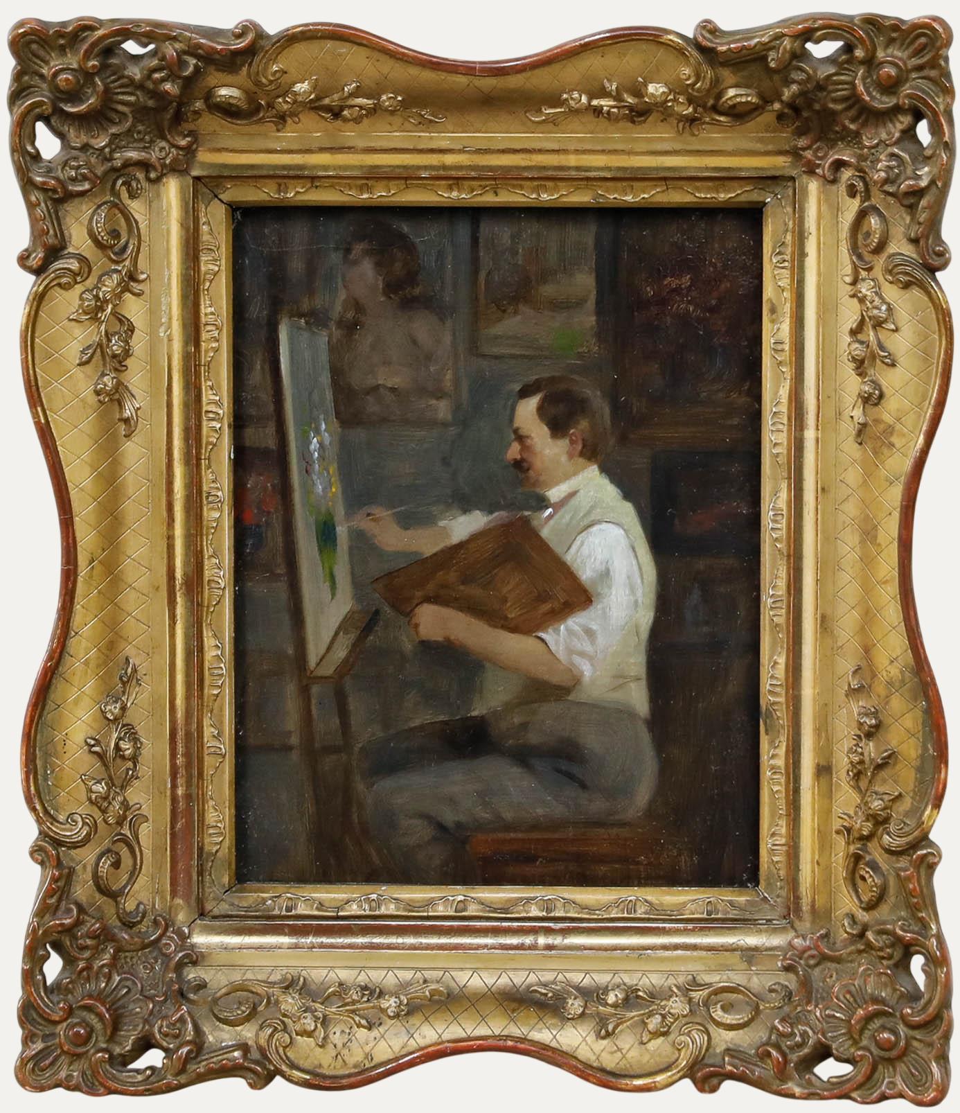 August Hermann Knoop (1856-1919) - Huile encadrée du début du 20e siècle, Mon cher ami