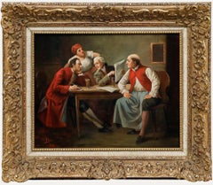 August Hermann Knoop (1856-1919) - Óleo de finales del siglo XIX, «La conversación»
