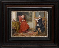 August Hermann Knoop (1856-1919) - Huile, Dans le salon du cardinal