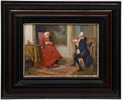 August Hermann Knoop (1856-1919) - Huile, Dans le salon du cardinal