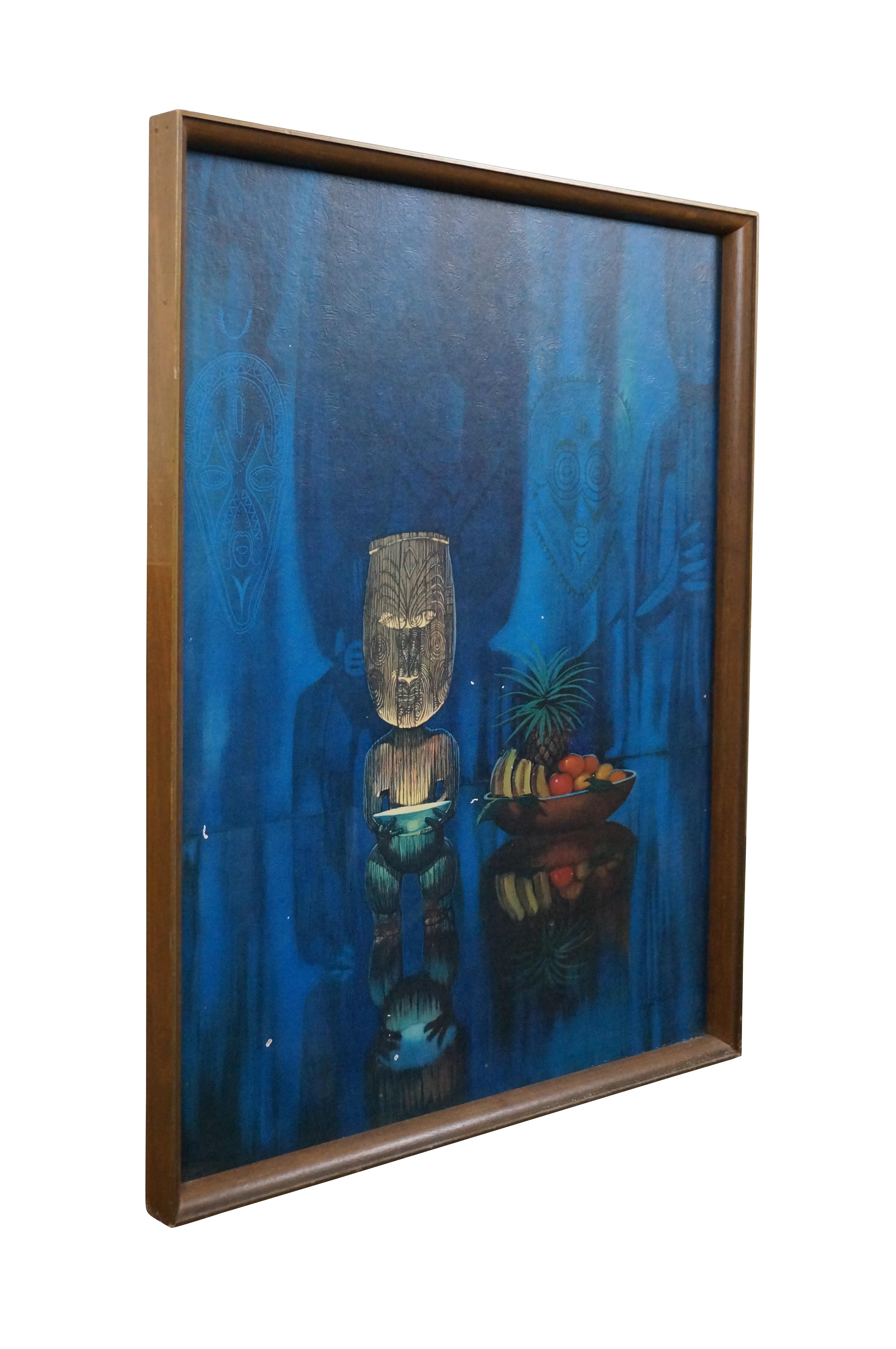 Vintage circa 1960s lithograph print on board titled 