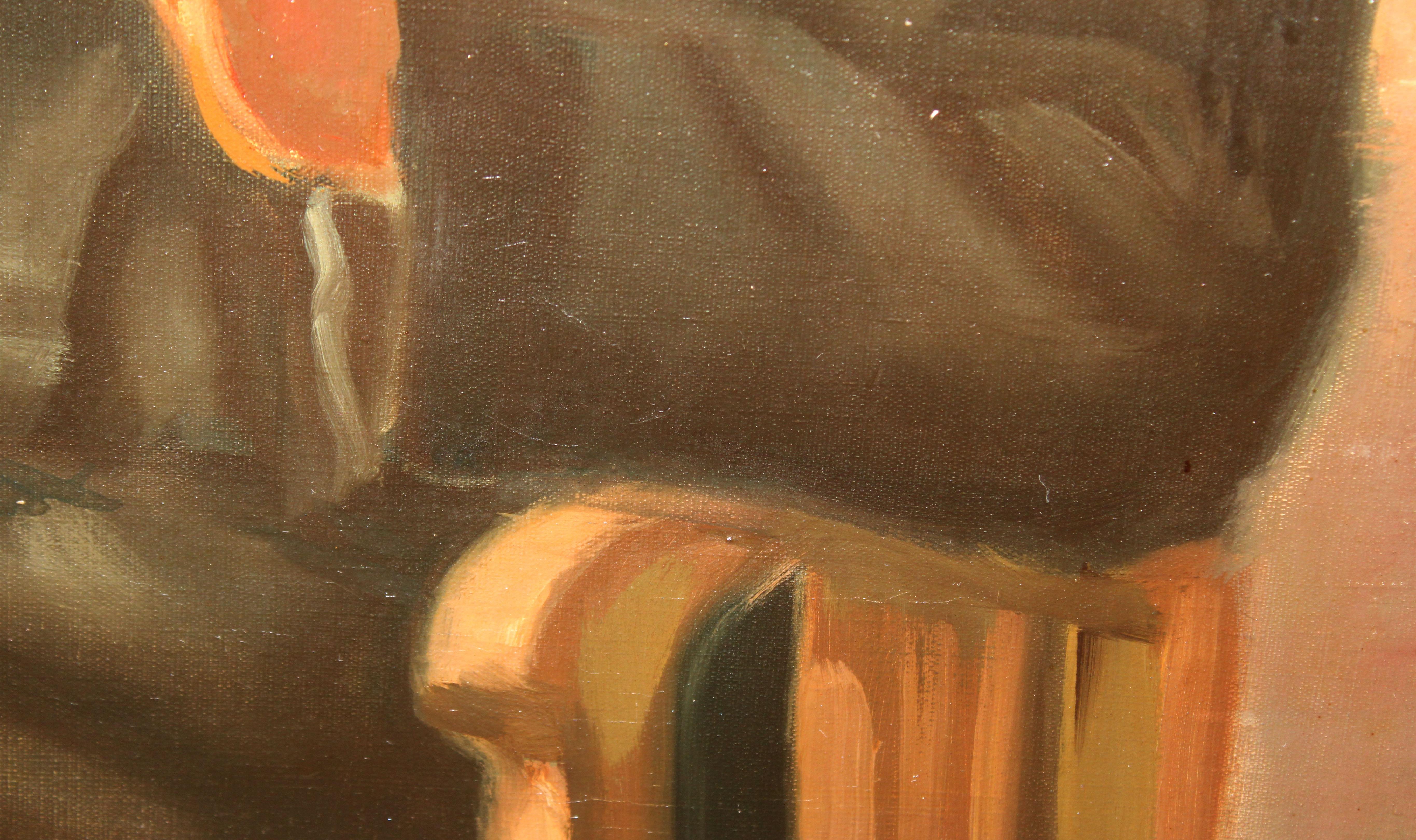 Óleo sobre lienzo - Retrato de un Rabino im Angebot 5