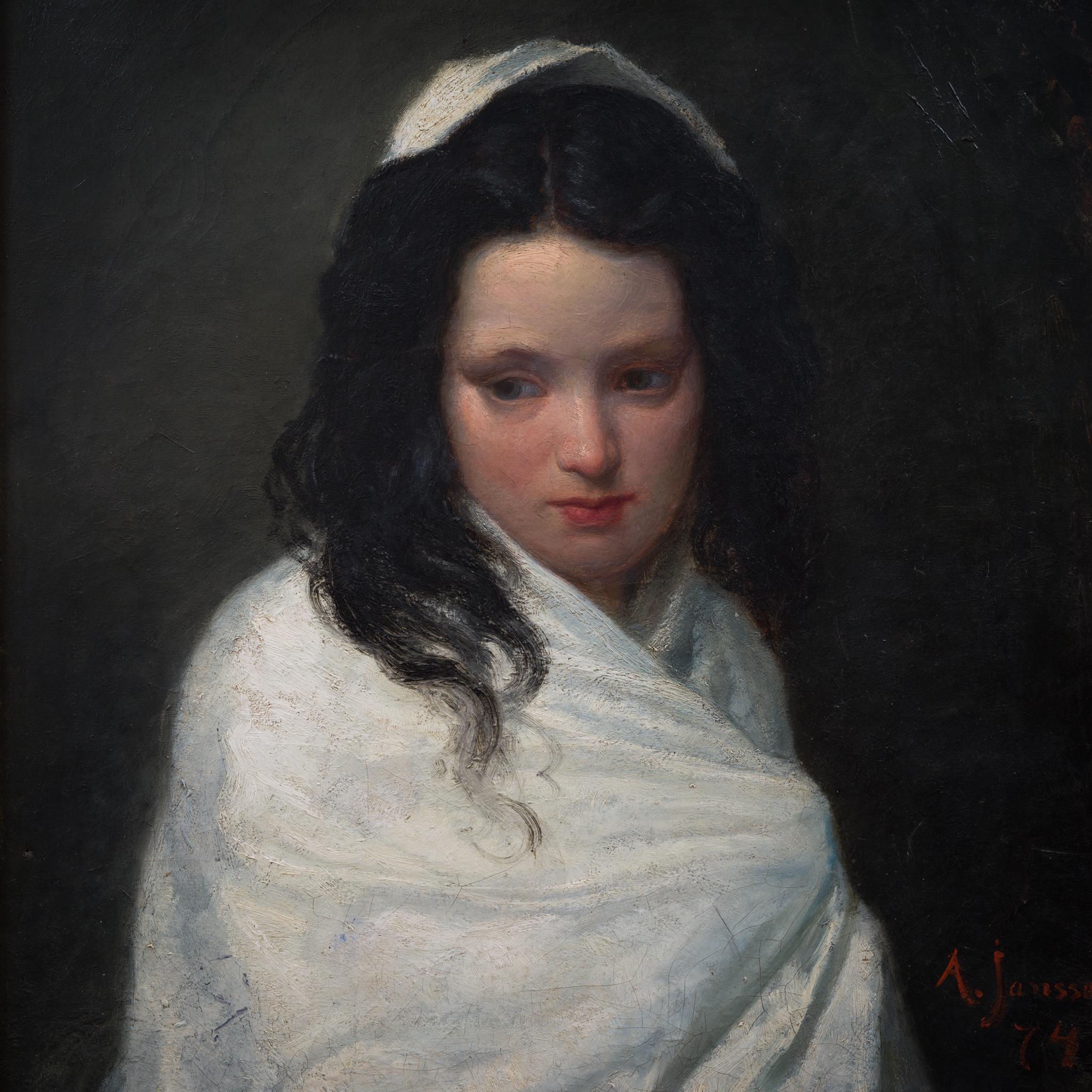 Ritratto di donna avvolta in uno scialle bianco, 1874 1