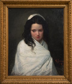 Ritratto di donna avvolta in uno scialle bianco, 1874