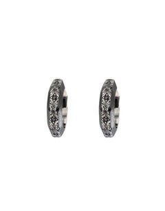 August Large Hoops in Sterling Silver & White Diamonds by Alice Son