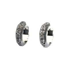 August Large Hoops in Sterling Silver & White Diamonds by Alice Son