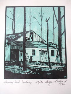 August Mead Arts & Crafts Wood Block Print " Signiert und nummeriert 29/30