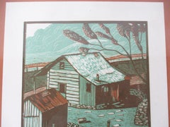 August Mead Arts & Crafts Wood Block Print " Signiert und nummeriert 29/30