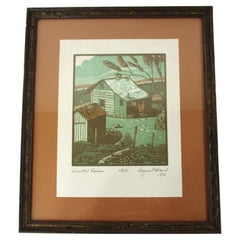 August Mead Arts & Crafts Wood Block Print " Signed and Numbered 29/30