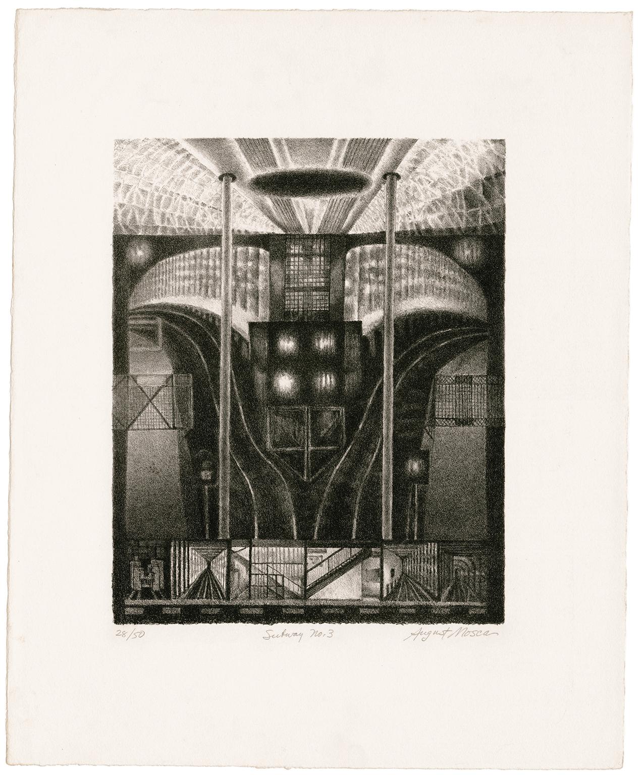 Subway No. 3 — Mid-century Modern - Print by August Mosca