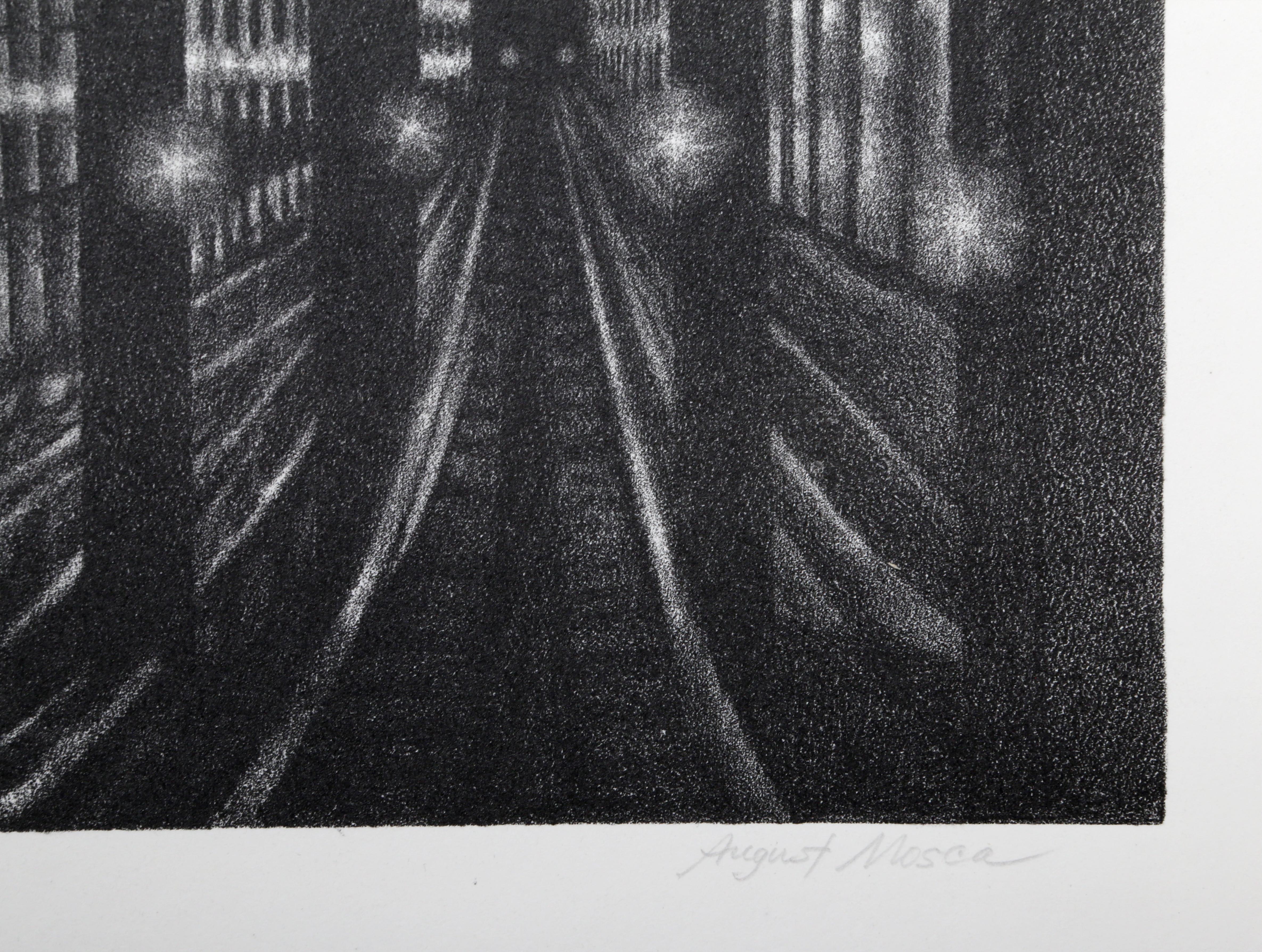 Subway Station, Architectural Etching by August Mosca For Sale 1