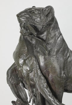 August Nicholas Cain Bronze Sculpture of Lioness