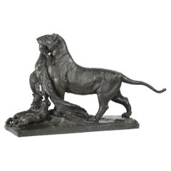 August Nicholas Cain Bronze Sculpture of Lioness