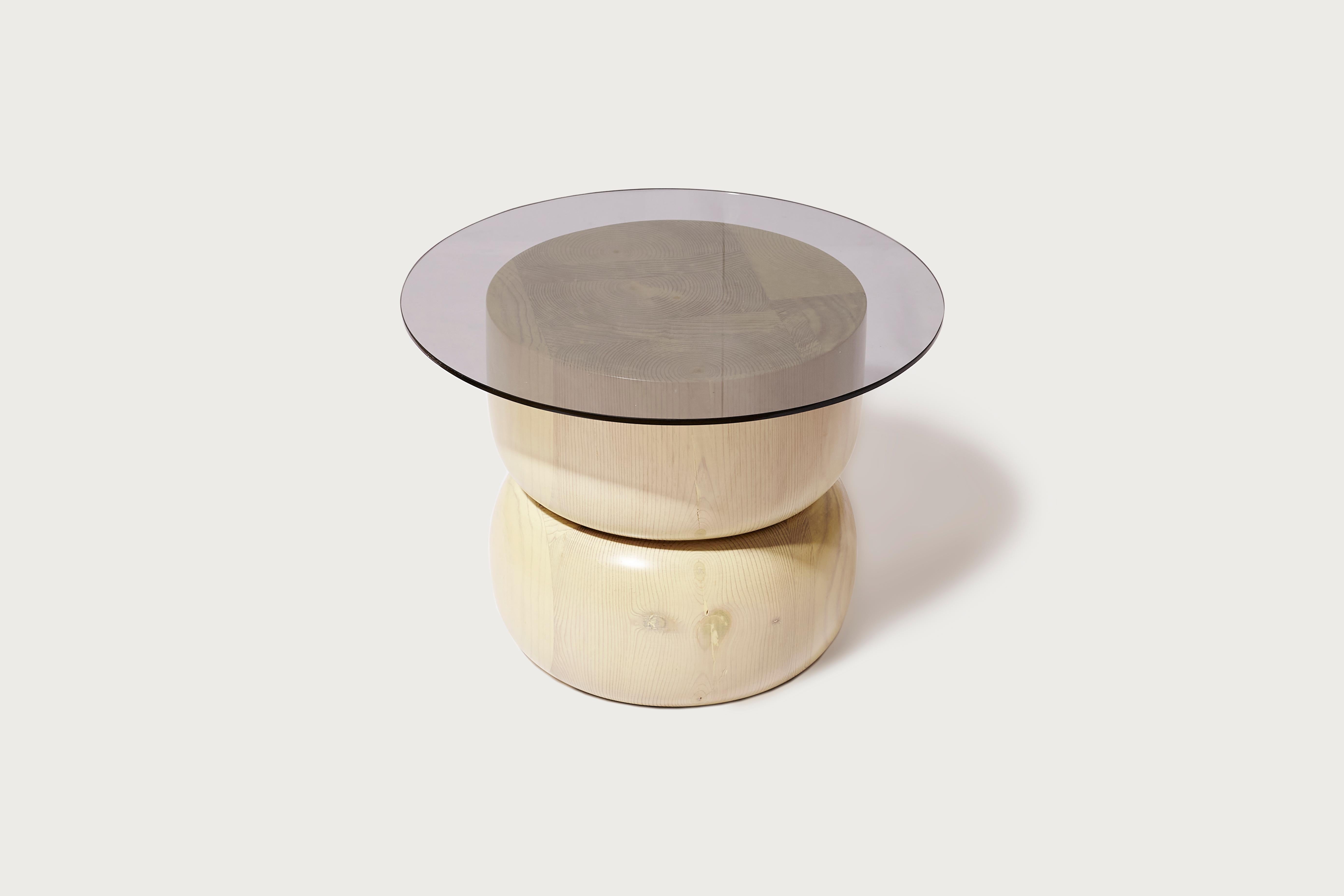 August opening side table stands as personal totem of sorts in ode to the blossoming of fungi. With a refined expression the object remits at once to modernist and primal sculptural-architectural language that celebrates connections with the natural