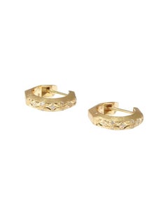 August Petite Hoops in 18K Yellow Gold & White Diamonds by Alice Son