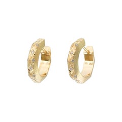 August Petite Hoops in 18K Yellow Gold & White Diamonds by Alice Son