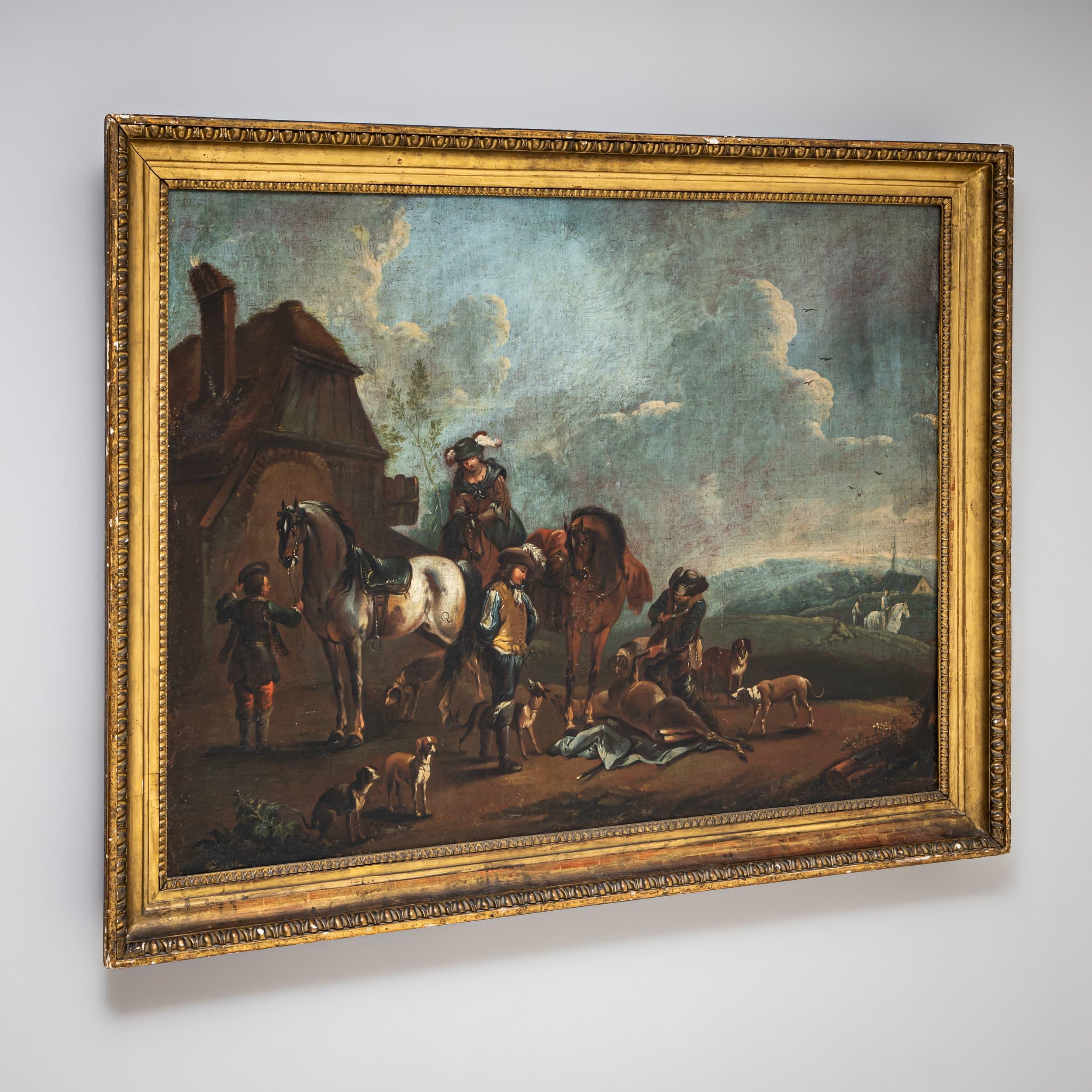August Querfurt (zugeschrieben, 1696-1761), Jagdgesellschaft, erste Hälfte des 18. im Angebot 7
